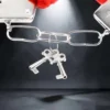 Red Fur Cuffs | Μεταλλικές Χειροπέδες με Γούνα — για εσένα που θέλεις το μέταλλο να έχει χάδι