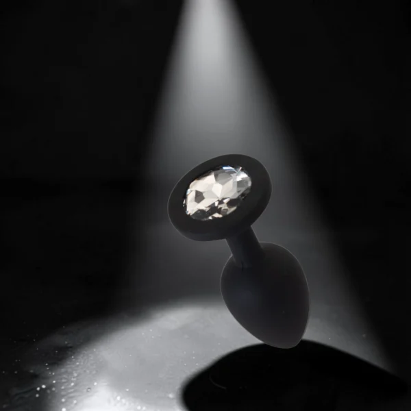Circle Gem Black | Πρωκτική Σφήνα Σιλικόνης με Κυκλικό Κόσμημα — για εσένα που ξέρεις ότι κάθε λεπτομέρεια μετράει