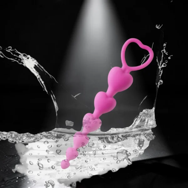 Heart Beads Pink | Πρωκτικές Χάντρες Σιλικόνης με Καρδιές — για εσένα που ξέρεις ότι το ροζ δεν είναι ποτέ αθώο